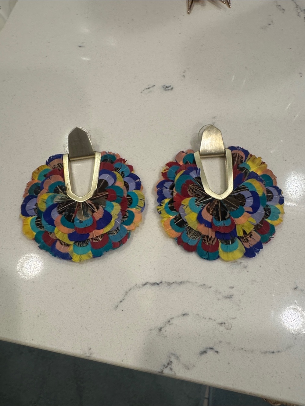 Kendra Scott Diane Multicolor Feather Petal Earrings - Women Accessories